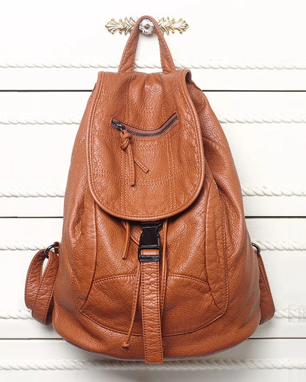 Weicher Leder Rucksack Schwarz für Damen – Alltag & Reisebegleiter