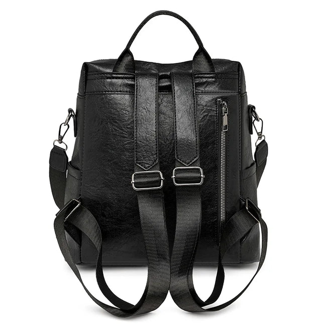 Retro Leder Rucksack Damen – Weich, Vielseitig & Geräumig für Alltag & Reise