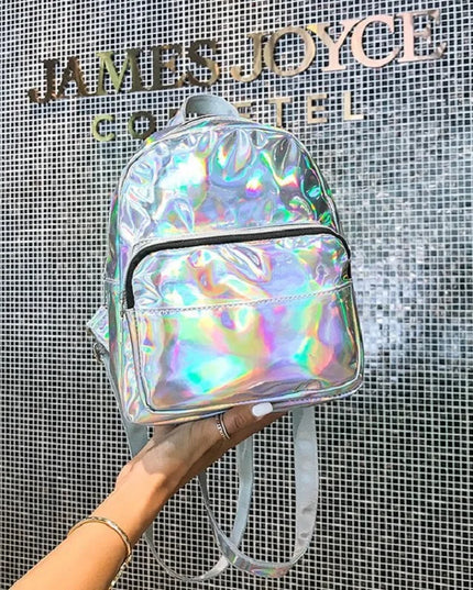 Glänzender Laser Rucksack im Leder-Look für Damen & Mädchen