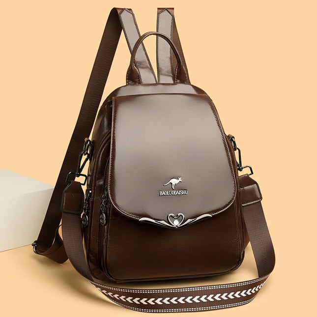 Vintage Lederrucksack Damen: Geräumig & Vielseitig als Schultertasche