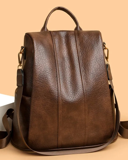 Anti-Diebstahl Lederrucksack für Damen – Groß & Weich für Freizeit & Reise