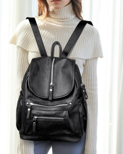 Damen Leder Rucksack Vintage – Schultertasche für Reise & Alltag