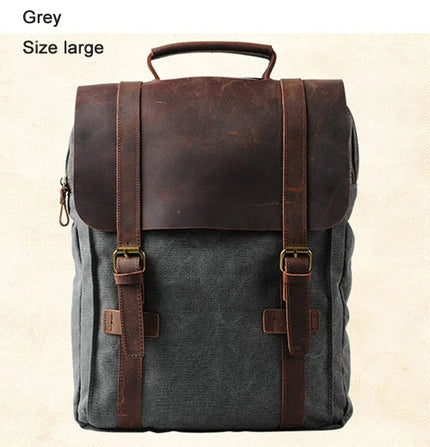 Lederrucksack Herren & Damen – Robuster Canvas Militär Rucksack