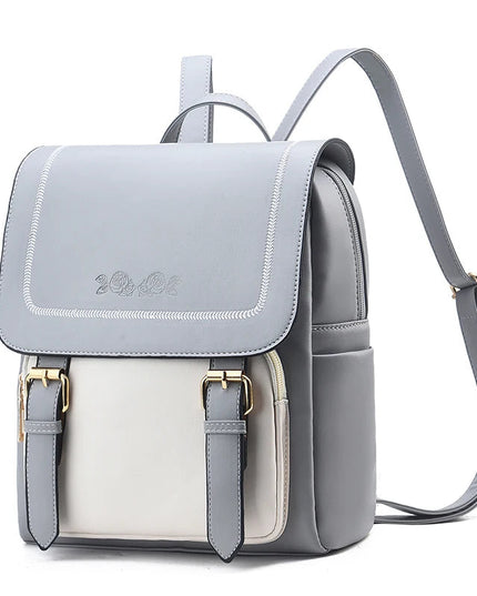 Lässiger Rucksack in Leder-Optik mit Reißverschluss & Klappe für den Alltag