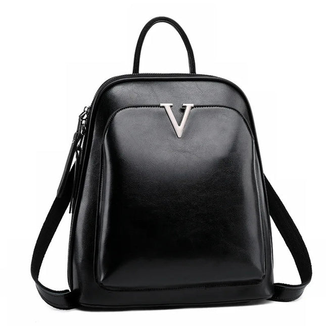 Retro Leder Rucksack Damen – Schultertasche & Daypack aus Echtleder