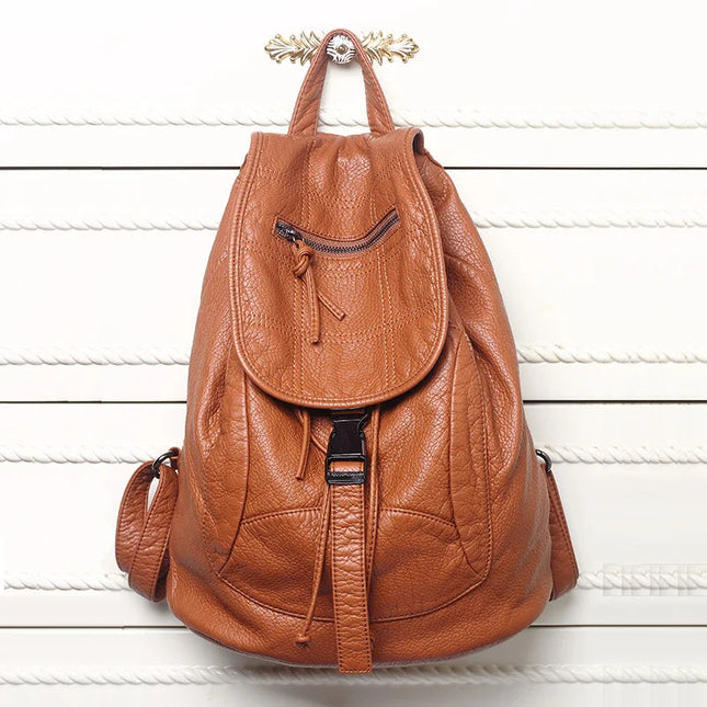 Schwarzer Leder Rucksack für Damen – Dein Begleiter für Alltag & Reise