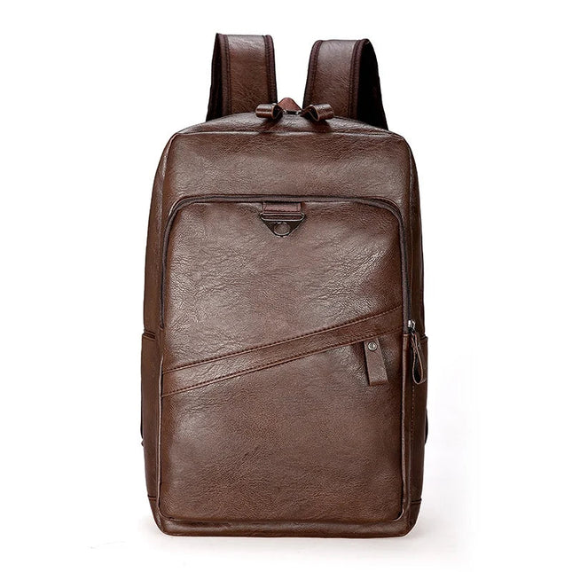 Robuster Leder-Look Rucksack für Herren & Laptop | Schule & Freizeit