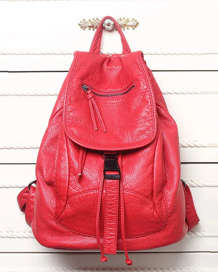 Schwarzer Damen Rucksack in Leder-Optik – Groß & Vielseitig für Alltag & Reise