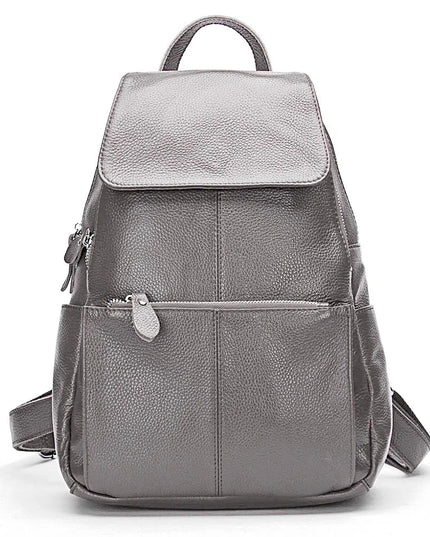 Damen Lederrucksack Weiß-Schwarz – Groß, Stilvoll und Diebstahlsicher