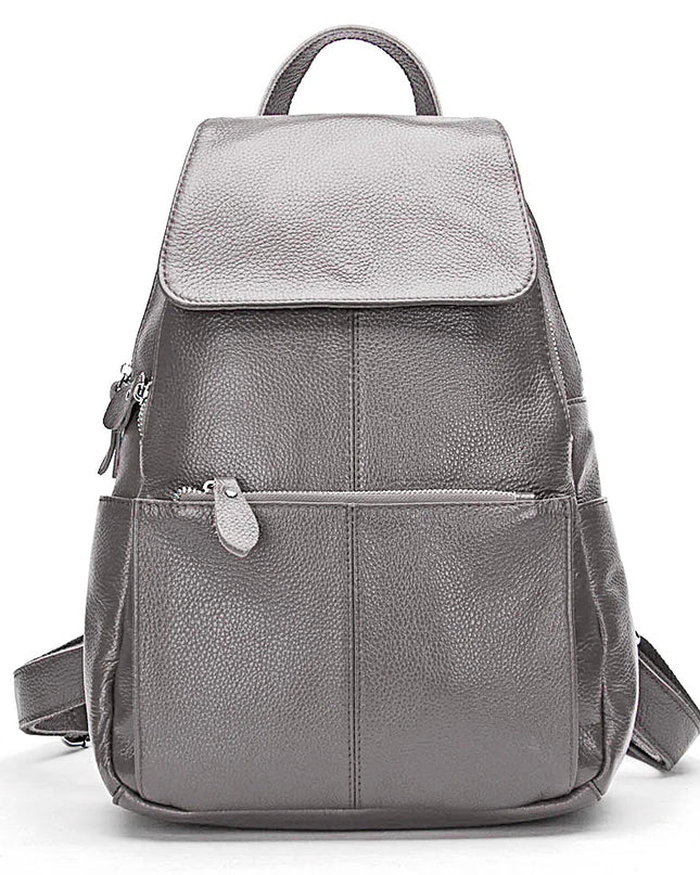 Damen Lederrucksack Weiß-Schwarz – Groß, Stilvoll und Diebstahlsicher