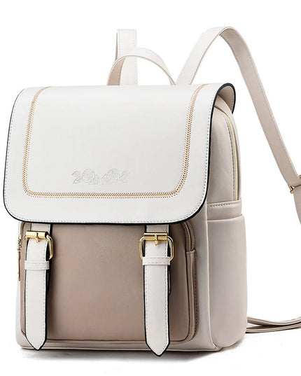 Lässiger Rucksack im Leder-Look mit Reißverschluss – Perfekt für Schule & Alltag
