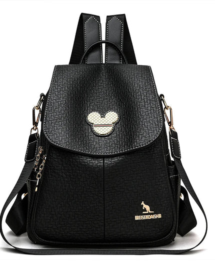 Eleganter Leder Rucksack für Damen: Schule, Reise & Freizeit