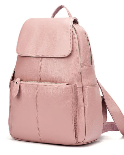 Stilvoller Leder Rucksack für Damen: Schwarz-Weiß, Diebstahlschutz