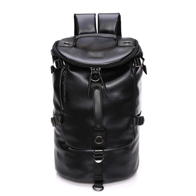 Vintage Bucket Lederrucksack Schwarz für Herren & Alltag