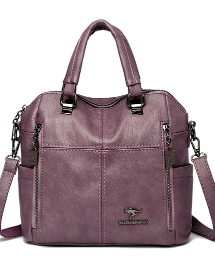 Vielseitiger Lederrucksack für Damen – Schultertasche & Reisetasche