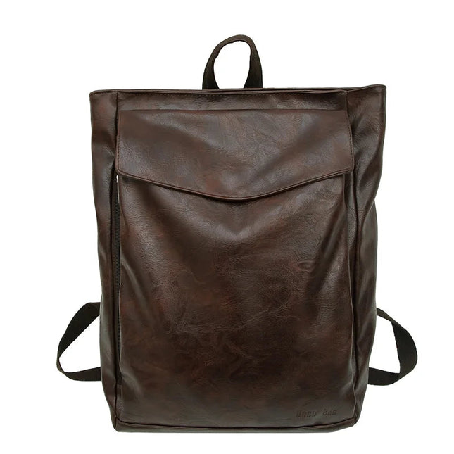 Großer Vintage Leder Rucksack für Damen – Grün, Y2K Style für Reise & Schule