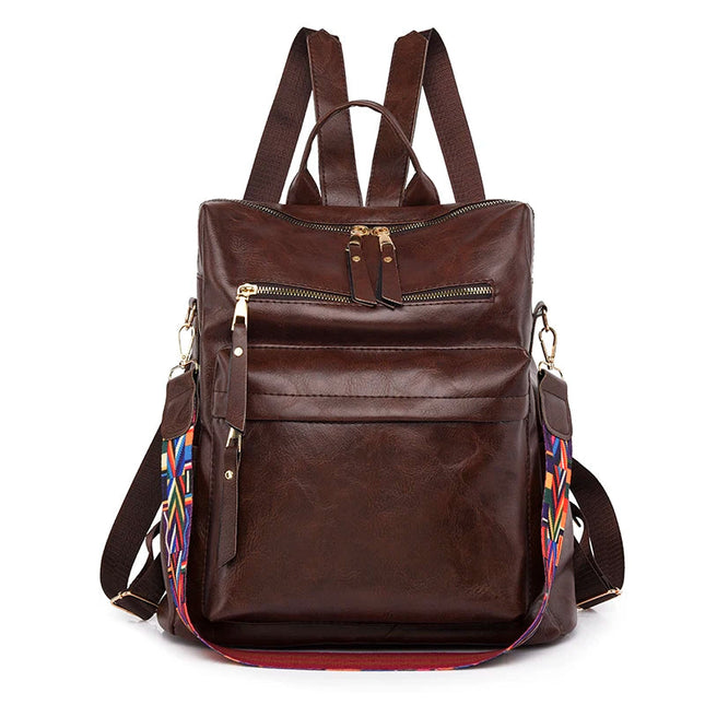 Eleganter Damen Leder Rucksack – Vielseitig für Schule & Freizeit