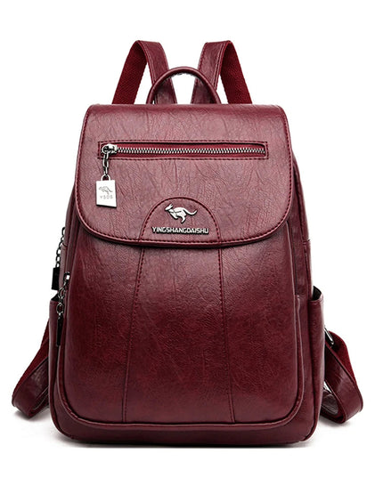 Schwarzer Leder Rucksack für Damen: Weich, geräumig & vielseitig