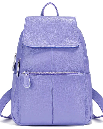 Stilvoller Damen Lederrucksack Schwarz-Weiß – Diebstahlsicher