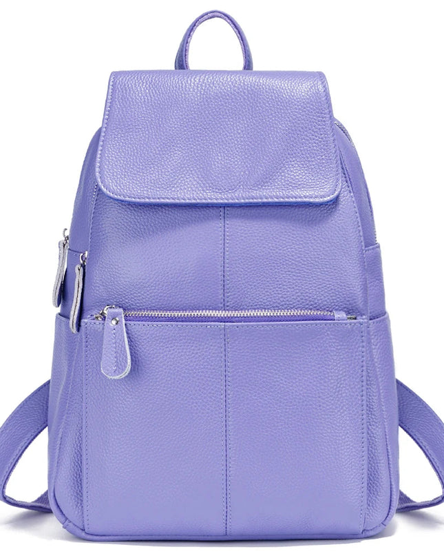 Stilvoller Damen Lederrucksack Schwarz-Weiß – Diebstahlsicher