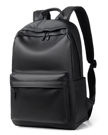 Schwarzer Lederrucksack für Herren | Laptop & Schule
