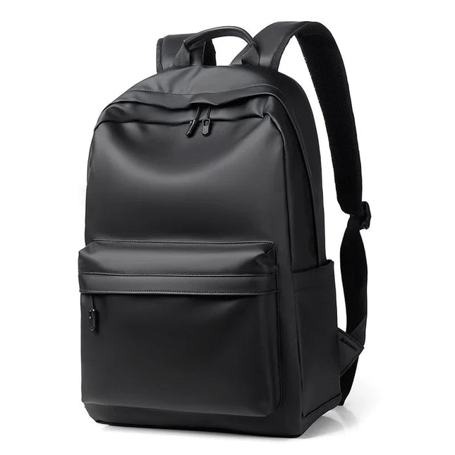 Schwarzer Lederrucksack für Herren | Laptop & Schule