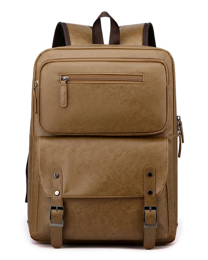 Lederrucksack Herren: Laptop, Uni & Schule – Schwarz/Braun