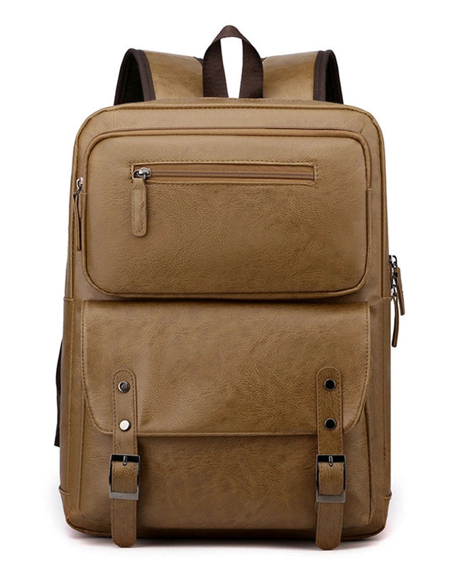 Lederrucksack Herren: Laptop, Uni & Schule – Schwarz/Braun