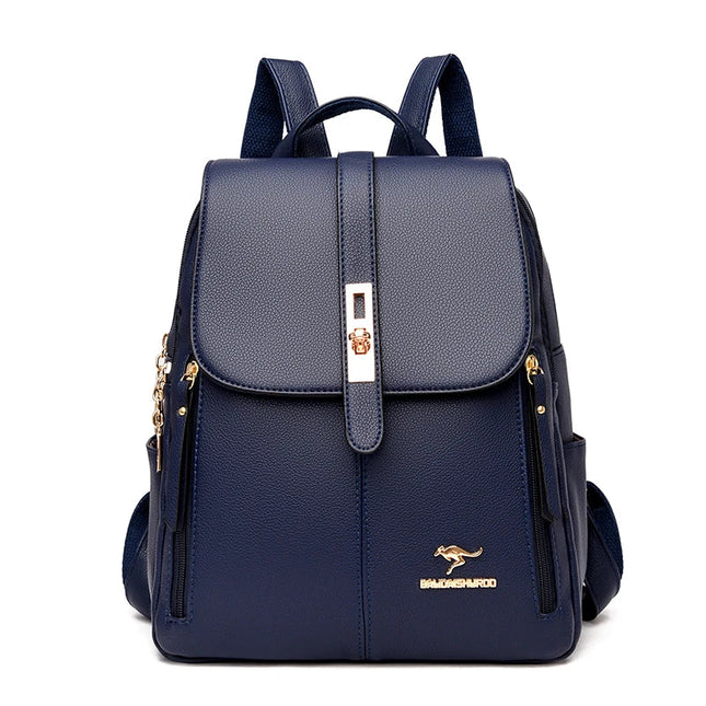 Lederrucksack Damen Schwarz – Vintage Stil für Alltag & Schule