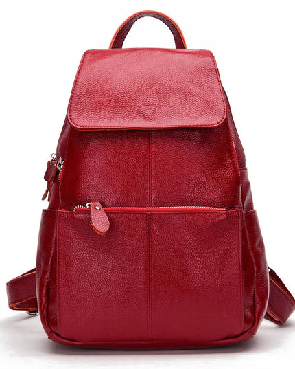 Stilvoller Damen Lederrucksack Schwarz-Weiß mit Diebstahlschutz