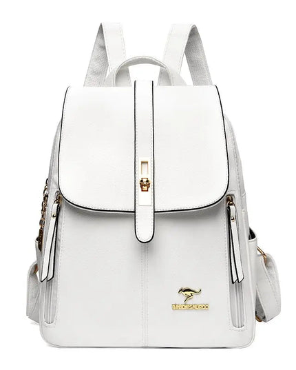 Eleganter Lederrucksack Schwarz für Damen – Vintage & Alltag
