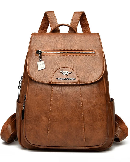 Damen Leder Rucksack Vintage – Weiche Schultertasche für Alltag & Reise