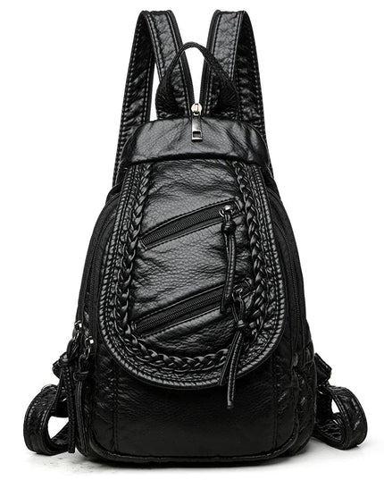 Weißer Leder Rucksack für Damen – Klein & praktisch