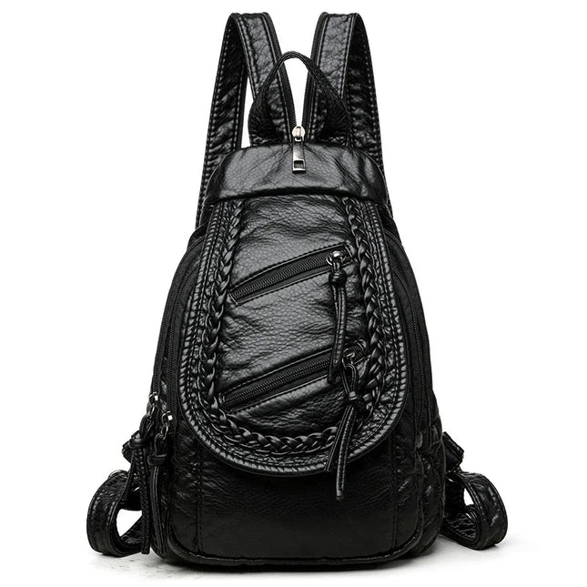 Weißer Leder Rucksack für Damen – Klein & praktisch