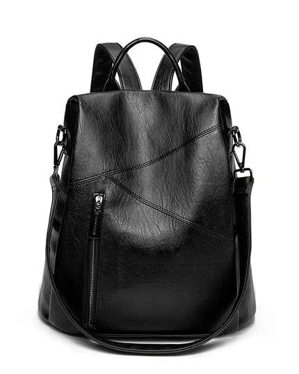 Patchwork Leder Rucksack für Damen – Anti-Diebstahl Daypack