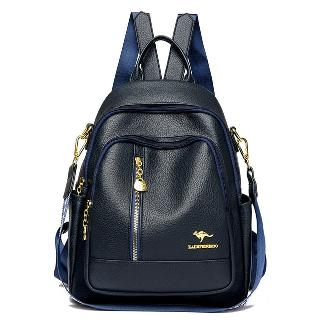 Vintage Leder Rucksack für Damen – Groß & Praktisch für Schule & Reise