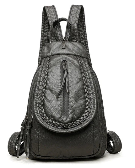 Kleiner weißer Lederrucksack für Damen – Weiches Leder & viele Fächer