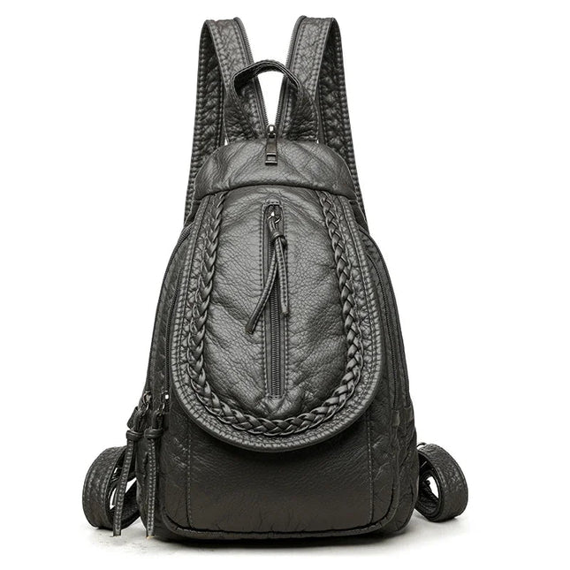 Kleiner weißer Lederrucksack für Damen – Weiches Leder & viele Fächer