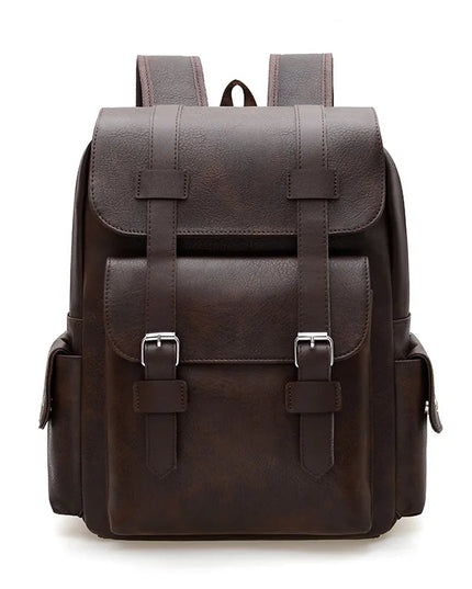 Vintage Leder Rucksack mit Schnalle – Geräumiger Begleiter für Reisen