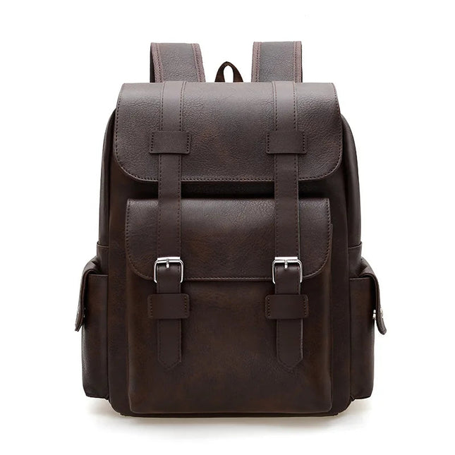 Vintage Leder Rucksack mit Schnalle – Geräumiger Begleiter für Reisen