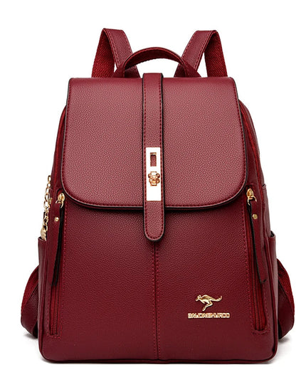 Schwarzer Lederrucksack für Damen – Vintage Stil & Alltagsbegleiter
