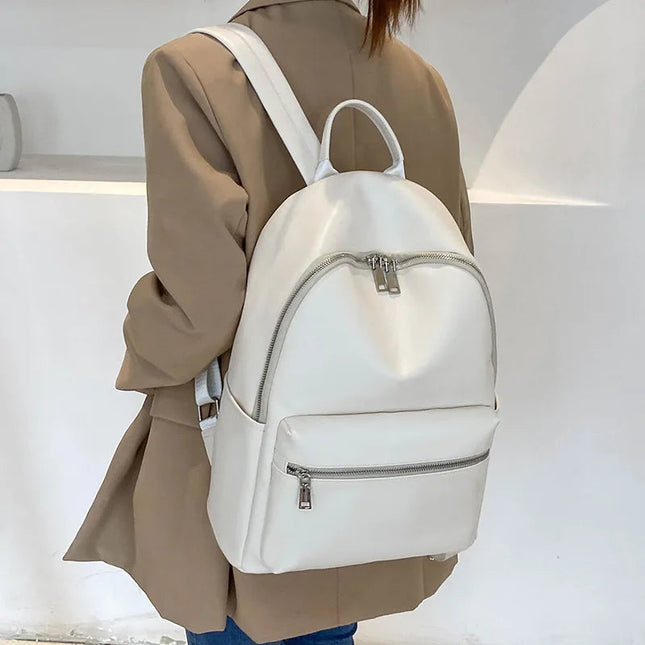 Damen Lederrucksack Schwarz – Geräumig & Vielseitig für Uni & Reise