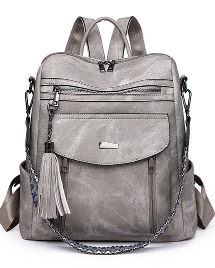 Damen Lederrucksack Retro: Wasserdicht, Diebstahlsicher, Groß, Quasten
