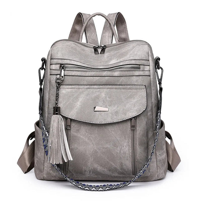Damen Lederrucksack Retro: Wasserdicht, Diebstahlsicher, Groß, Quasten