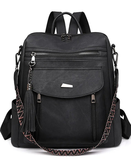 Retro Leder Rucksack Damen – Groß, Wasserfest & Diebstahlsicher