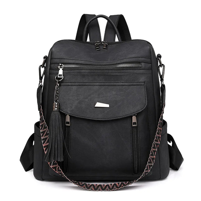 Retro Leder Rucksack Damen – Groß, Wasserfest & Diebstahlsicher