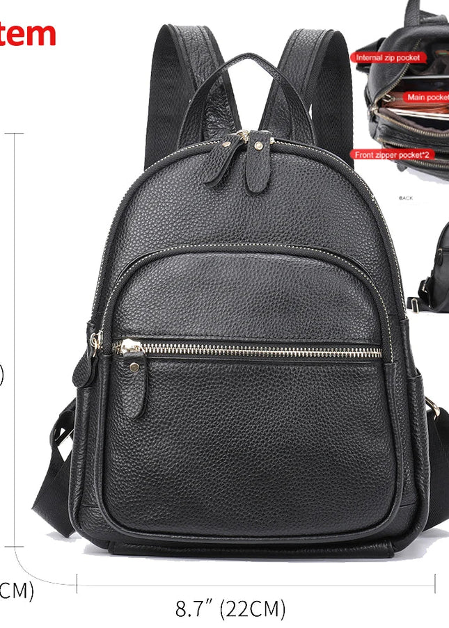 Eleganter Leder Rucksack für Damen – Laptop & Diebstahlschutz