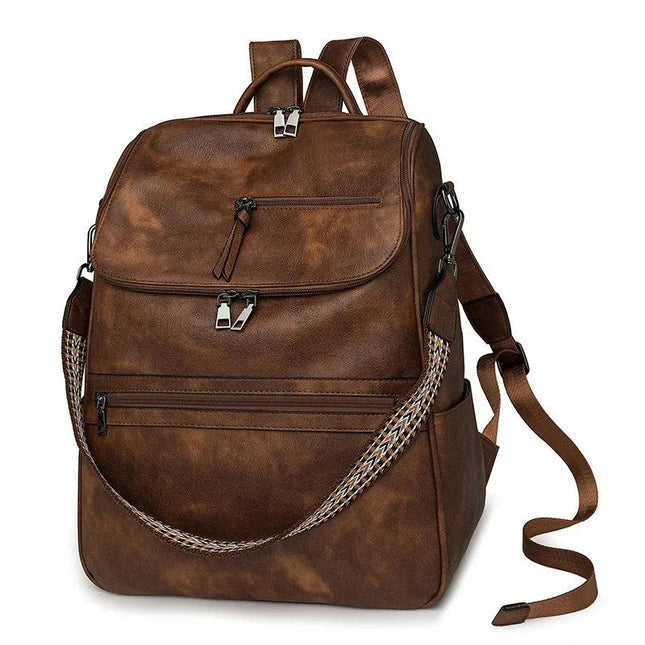 Damen Leder Rucksack Vintage – Großes Fassungsvermögen für Alltag & Reisen