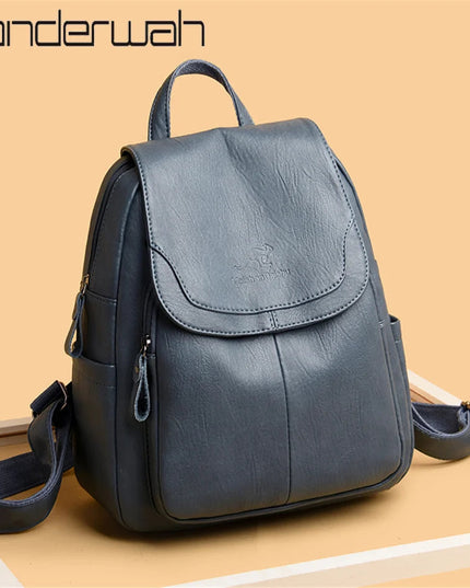 Großer Lederrucksack Damen – Vintage Design für Reise & Alltag