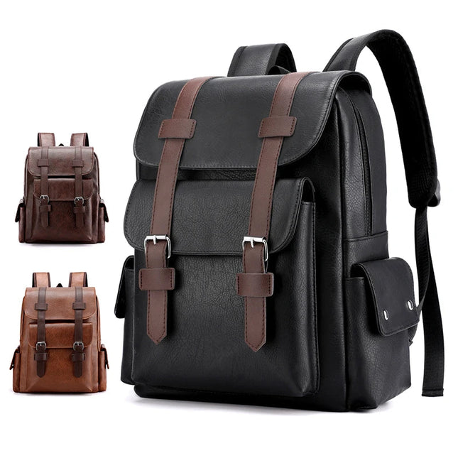 Leder Rucksack für Herren: Großes Laptop-Fach & Schulrucksack